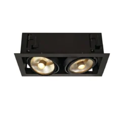SLV No. 115550 KADUX 2 QAPR111 Einbauleuchte 2-flammig eckig schwarz max. 2x75W
