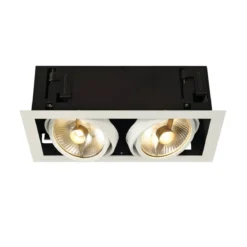 SLV No. 115551 KADUX 2 QAPR111 Einbauleuchte 2-flammig eckig weiß max. 2x75W