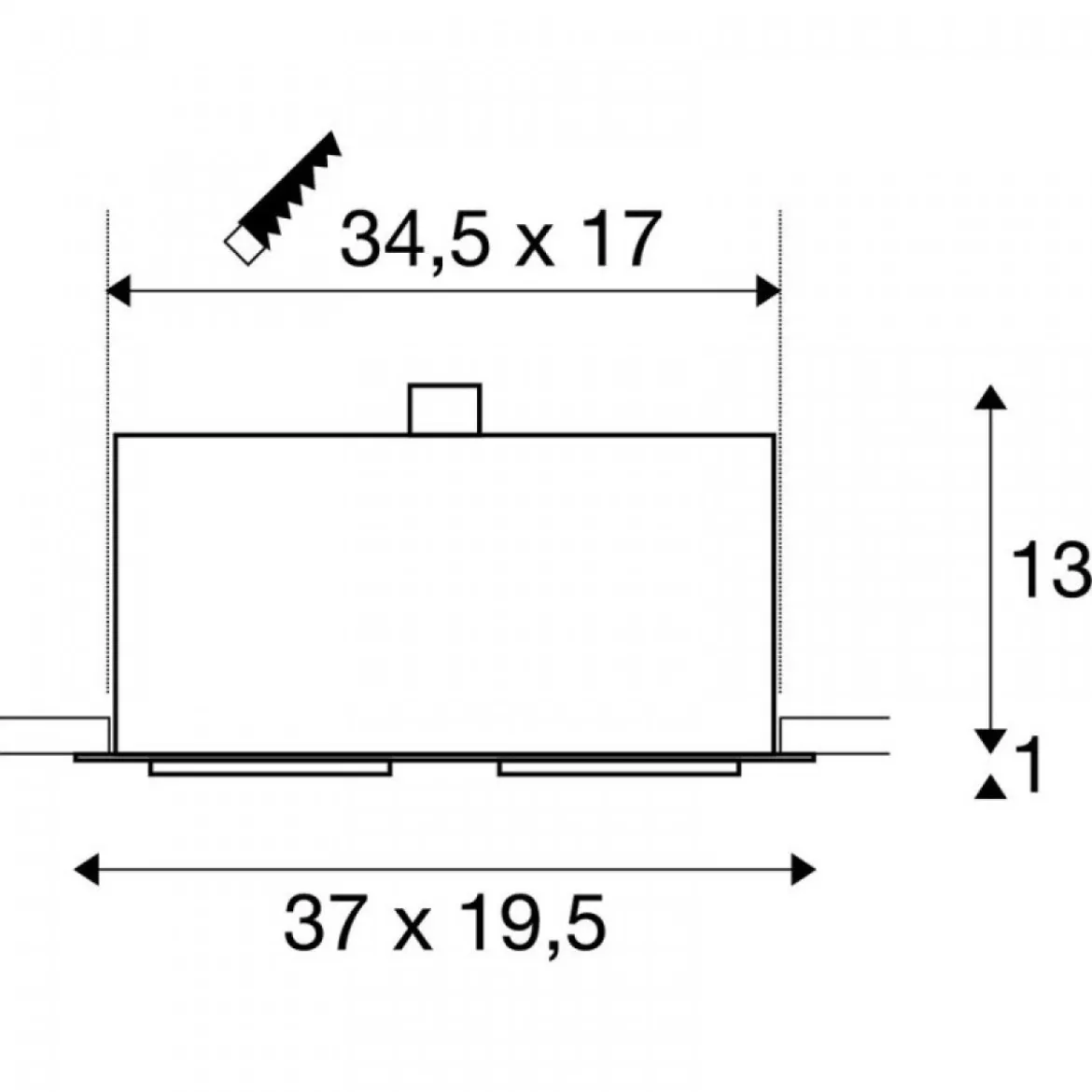 SLV No. 115551 KADUX 2 QAPR111 Einbauleuchte 2-flammig eckig weiß max. 2x75W