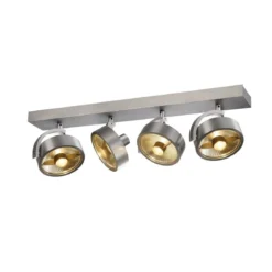 SLV No. 1002025 KALU CW Indoor Wand- und Deckenaufbauleuchte quad QPAR111 alu gebürstet 4x75W