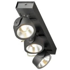 SLV No. 1000131 KALU LED 3 Wand- und Deckenleuchte schwarz 3000K 60°