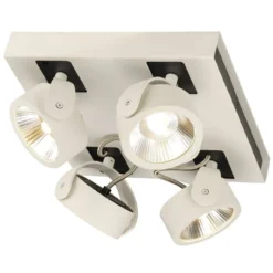 SLV No. 1000136 KALU LED 4 Wand- und Deckenleuchte square weiss schwarz 3000K 60°