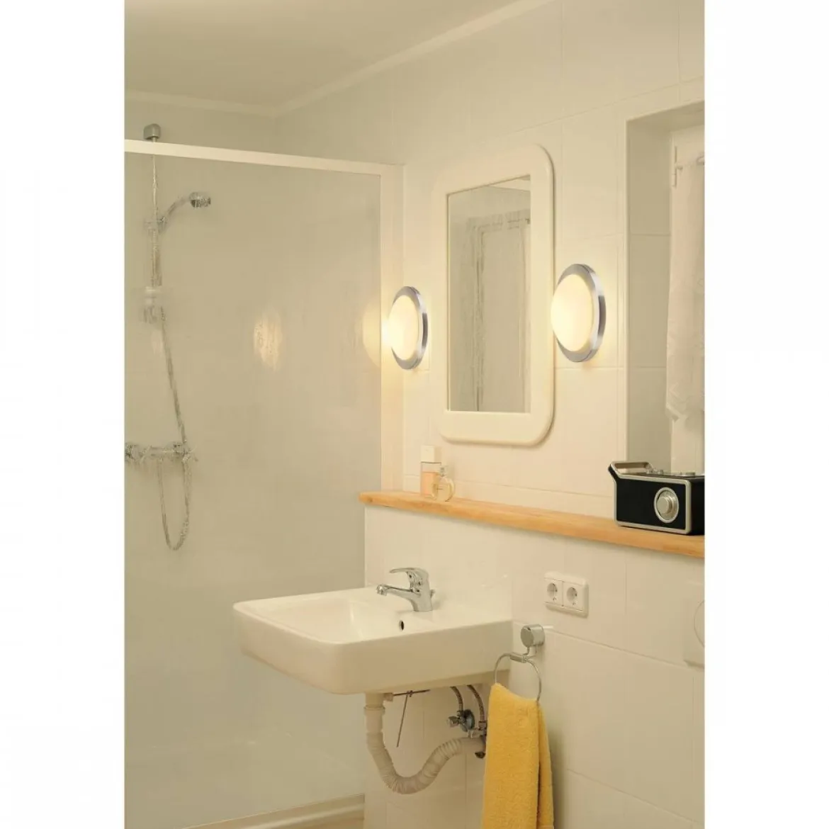 SLV No. 155236 MELAN Deckenleuchte rund alu brushed satiniertes Glas E27 max. 60W