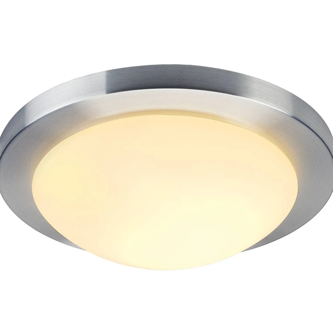 SLV No. 155236 MELAN Deckenleuchte rund alu brushed satiniertes Glas E27 max. 60W