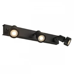 SLV No. 147380 PURI 3 Deckenleuchte schwarz 3xGU10 max. 3x50W mit Decoring