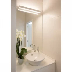 SLV No. 151781 SEDO 14 LED Wandleuchte eckig mattweiss Glas satiniert 59 cm