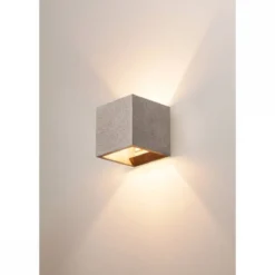 SLV No. 1000911 SOLID CUBE Wandleuchte QT14 schwarzer Sandstein max. 25W