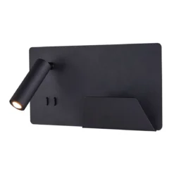 SLV No. 1003456 SOMNILA SPOT Indoor LED Wandaufbauleuchte 3000K schwarz Version rechts inkl. USB