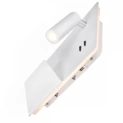 SLV No. 1003457 SOMNILA SPOT Indoor LED Wandaufbauleuchte 3000K weiß Version links inkl. USB