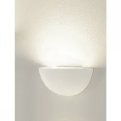 SLV No. 148013 Wandleuchte Plastra 101 E14 halb rund weisser Gips max. 40W