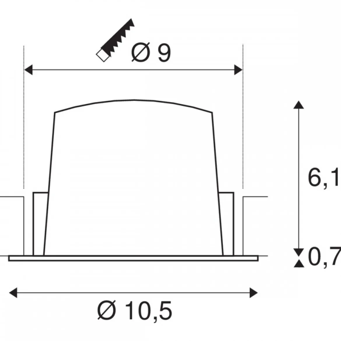 SLV 1009598 NUMINOS® M LED Deckeneinbauleuchte 2700K 40° schwarz