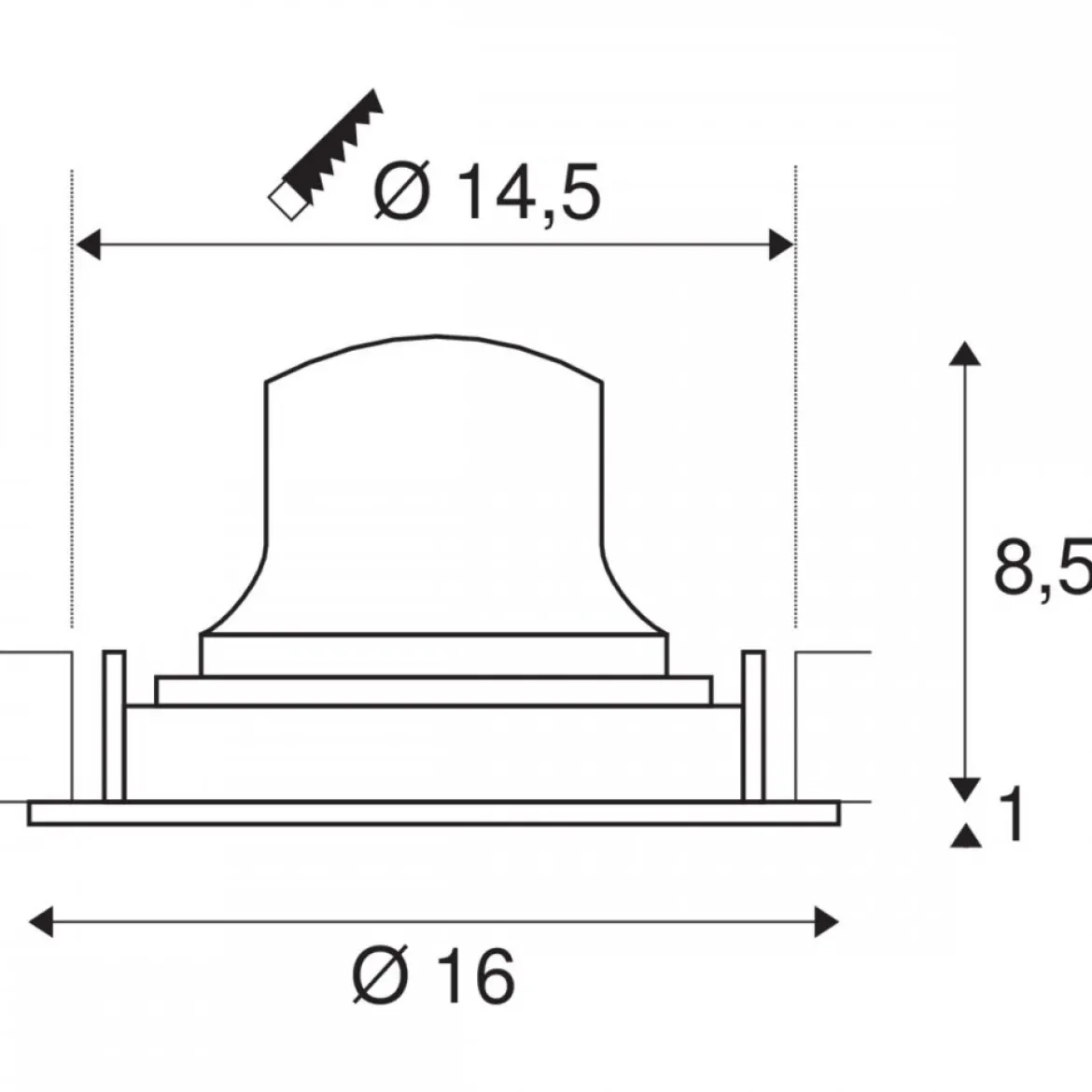 SLV 1003669 NUMINOS MOVE DL L LED Einbauleuchte schwenkbar weiß chrom 3000K 55°