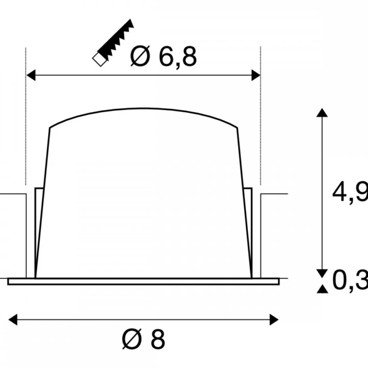 SLV 1009446 NUMINOS® S LED Deckeneinbauleuchte 2700K 40° weiß