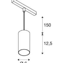 SLV 1006863 NUMINOS® S 48V Track Pendelleuchte 4000K 40° DALI 2 weiß chrom