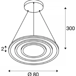 SLV 1007703 ONE FLAT Pendelleuchte triple 80cm 2700K 3000K DALI Touch messing
