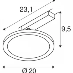 SLV 1004935 PANEL TRACK round 200mm 1-Phasen Spot schwarz 18W 3000K