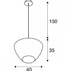 SLV 1007878 PANTILO CONVEX 40 Pendelleuchte 150cm E27 weiß