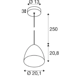 SLV 1008132 PARA CONE 30 Pendelleuchte kupfer weiß E27