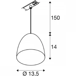 SLV 1008058 PARA CONE 14 Pendelleuchte schwarz GU10 inklusive 1-Phasen-Adapter