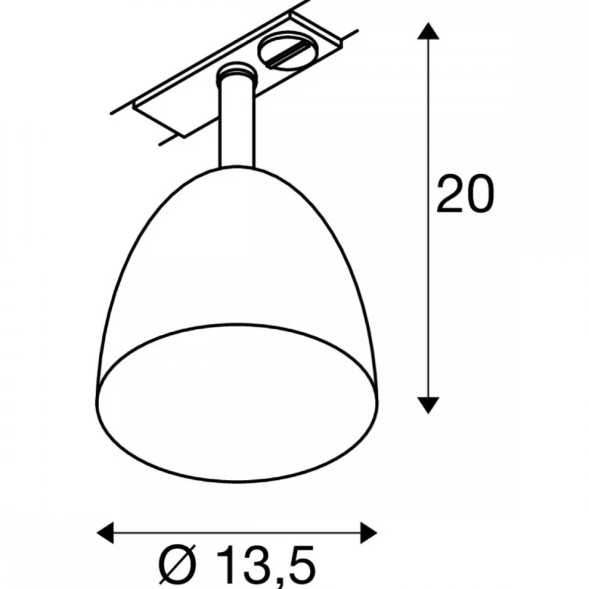 SLV 1009138 PARA CONE 14 1-Phasen System Leuchte GU10 Aluminium