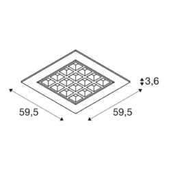 SLV 1003077 PAVONO 600x600 Indoor LED Deckeneinbauleuchte weiß 4000K UGR19