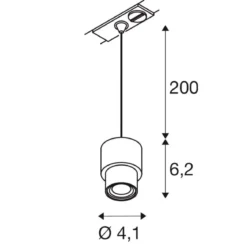 SLV 1008208 PURI 2.0 Basic 1-Phasen Pendelleuchte ohne Schirm GU10 max. 6W weiß