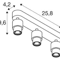 SLV 1008234 PURI 2.0 Basic Wand- und Deckenleuchte long 3-flammig ohne Schirm weiß GU10