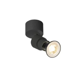 SLV 1008229 PURI 2.0 Basic Wand- und Deckenleuchte 1-flammig ohne Schirm schwarz GU10