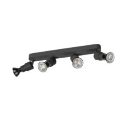 SLV 1008239 PURI 2.0 Basic Wand- und Deckenleuchte long 4-flammig ohne Schirm schwarz GU10