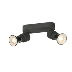 SLV 1008241 PURI 2.0 Basic Wand- und Deckenleuchte long 2-flammig ohne Schirm schwarz GU10