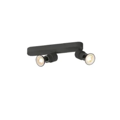 SLV 1008233 PURI 2.0 Basic Wand- und Deckenleuchte 2-flammig ohne Schirm schwarz GU10