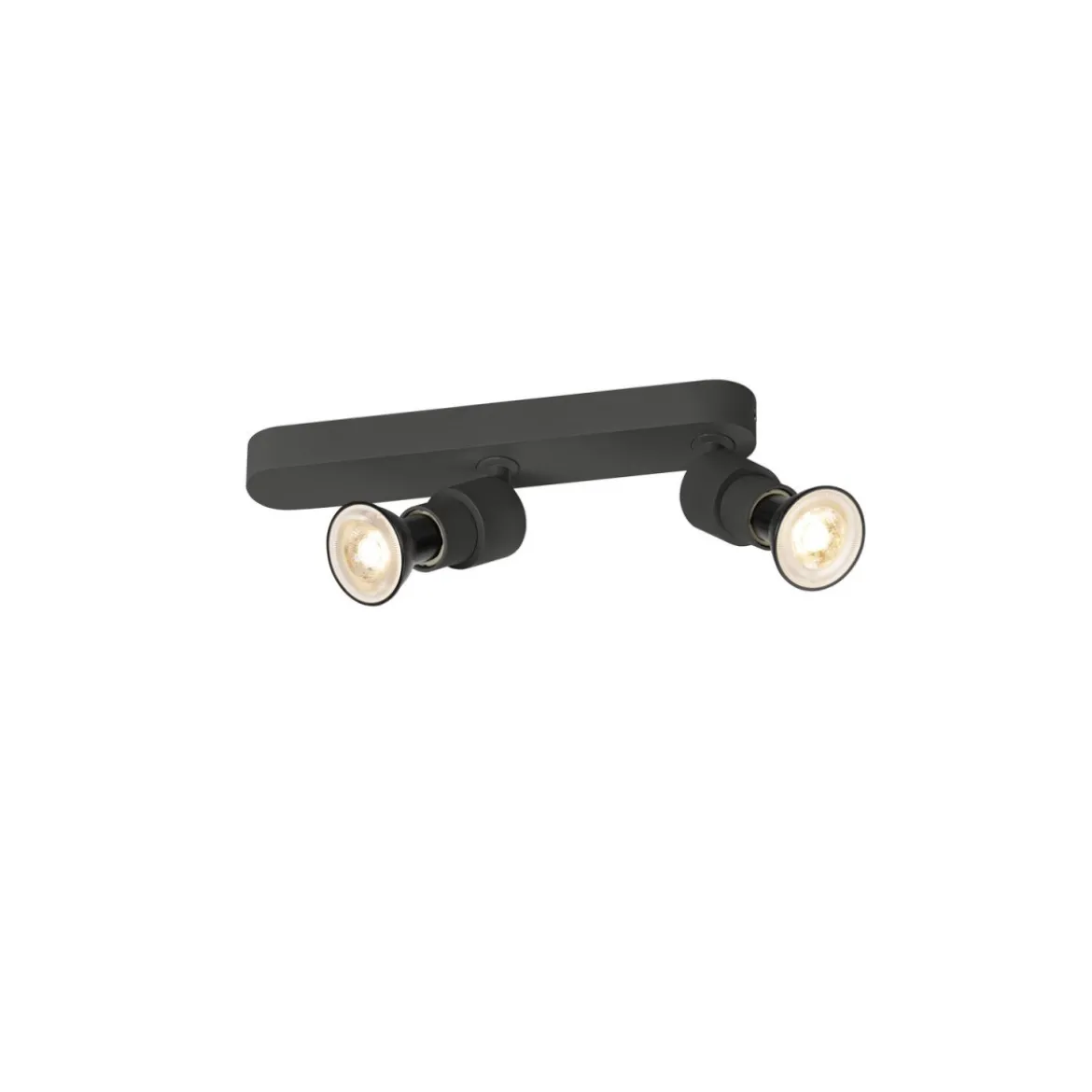 SLV 1008233 PURI 2.0 Basic Wand- und Deckenleuchte 2-flammig ohne Schirm schwarz GU10