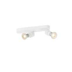 SLV 1008232 PURI 2.0 Basic Wand- und Deckenleuchte 2-flammig ohne Schirm weiß GU10