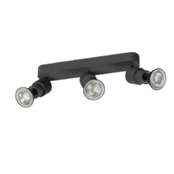 SLV 1008235 PURI 2.0 Basic Wand- und Deckenleuchte long 3-flammig ohne Schirm schwarz GU10