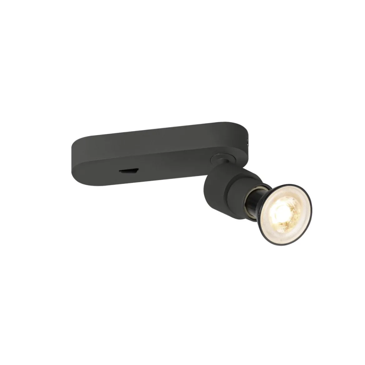 SLV 1008231 PURI 2.0 Basic Wand- und Deckenleuchte Schalter ohne Schirm schwarz GU10