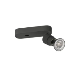 SLV 1008231 PURI 2.0 Basic Wand- und Deckenleuchte Schalter ohne Schirm schwarz GU10