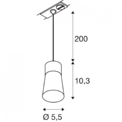 SLV 1008260 PURI 2.0 Cone 1-Phasen Pendelleuchte GU10 max. 6W weiß