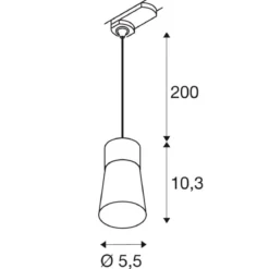 SLV 1008279 PURI 2.0 Cone 3-Phasen Pendelleuchte GU10 max. 6W gold schwarz