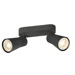 SLV 1008365 PURI 2.0 Cone Wand- und Deckenleuchte long 2-flammig schwarz GU10
