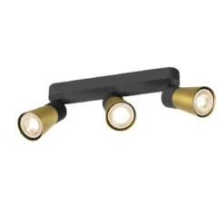 SLV 1008325 PURI 2.0 Cone Wand- und Deckenleuchte long 3-flammig schwarz gold GU10