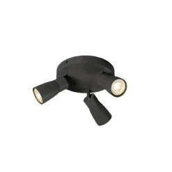 SLV 1008340 PURI 2.0 Dome Wand- und Deckenleuchte rund 3-flammig schwarz GU10