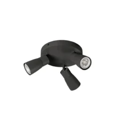 SLV 1008340 PURI 2.0 Dome Wand- und Deckenleuchte rund 3-flammig schwarz GU10