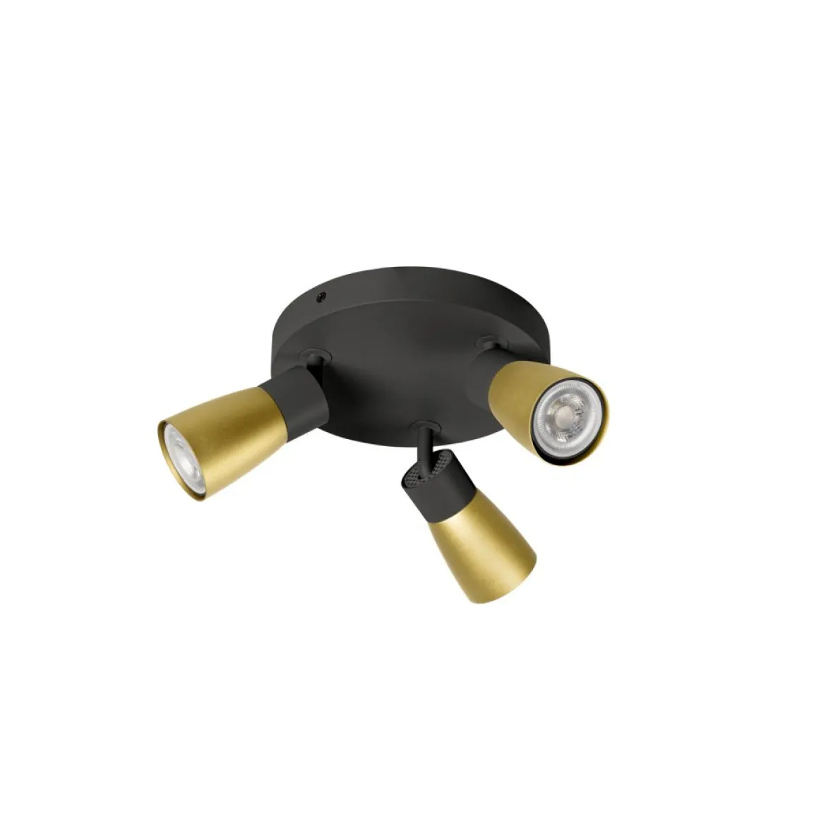 SLV 1008341 PURI 2.0 Dome Wand- und Deckenleuchte rund 3-flammig schwarz gold GU10
