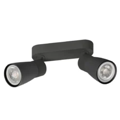 SLV 1008369 PURI 2.0 Dome Wand- und Deckenleuchte long 2-flammig schwarz GU10