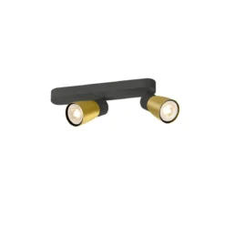 SLV 1008317 PURI 2.0 Dome Wand- und Deckenleuchte 2-flammig schwarz gold GU10