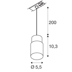 SLV 1008255 PURI 2.0 Tube 1-Phasen Pendelleuchte GU10 max. 6W schwarz gold