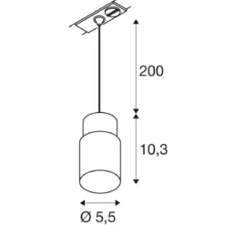SLV 1008256 PURI 2.0 Tube 1-Phasen Pendelleuchte GU10 max. 6W weiß