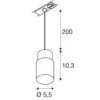 SLV 1008257 PURI 2.0 Tube 1-Phasen Pendelleuchte GU10 max. 6W grau