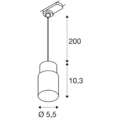SLV 1008277 PURI 2.0 Tube 3-Phasen Pendelleuchte GU10 max. 6W weiß