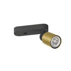 SLV 1008297 PURI 2.0 Tube Wand- und Deckenleuchte Schalter schwarz gold GU10